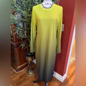 THE DROP LIME/OLIVE OMBRÉ DRESS SZ L